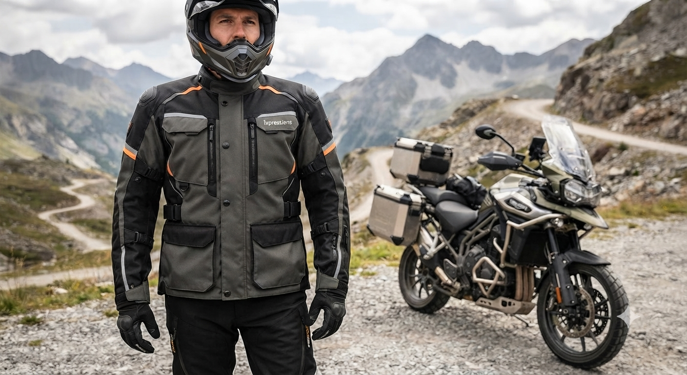 1xpressions All-Weather Adventure Pro Touring Motorcycle Jacket & Gear Set1xpressions Apex Explorer Off-Road & Touring Riding Jacket