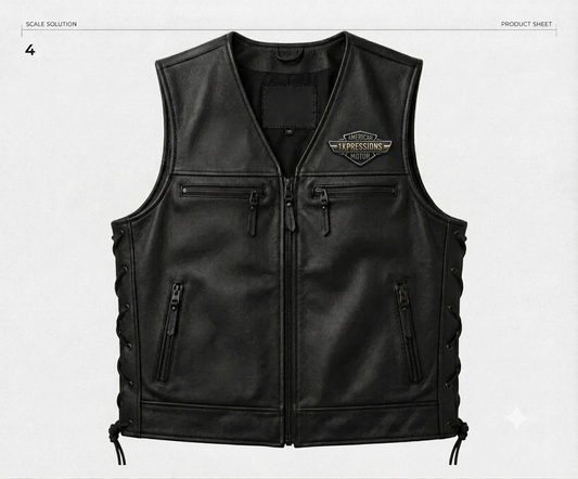 American 1xpressions Motor Premium Leather Riding Vest