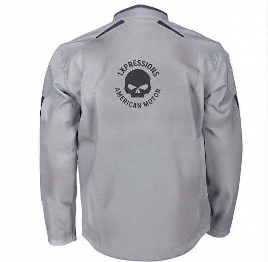 1xpressions "American Motor" Lightweight Riding Jacket – Light Gray