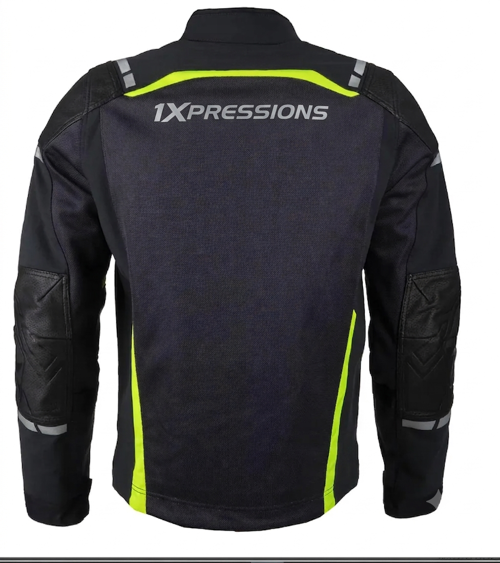 1Xpressions Men's High-Visibility Mesh Motorcycle Riding Jacket