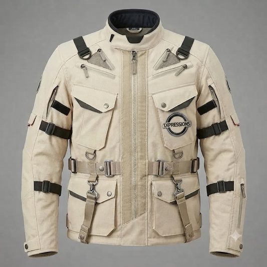 1xpressions Adventure Touring Off-Road Motorcycle Jacket – Desert Sand