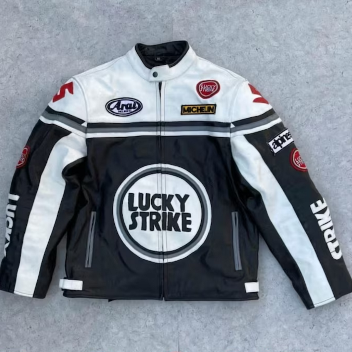 Lucky Strike Lederjacke für Herren, Motorrad-Lederjacke für Herrenbekleidung, handgefertigte Vintage-Jacke aus echtem Leder, Geschenk für Herren, Biker, Racing, echtes Leder-Herrenjacke