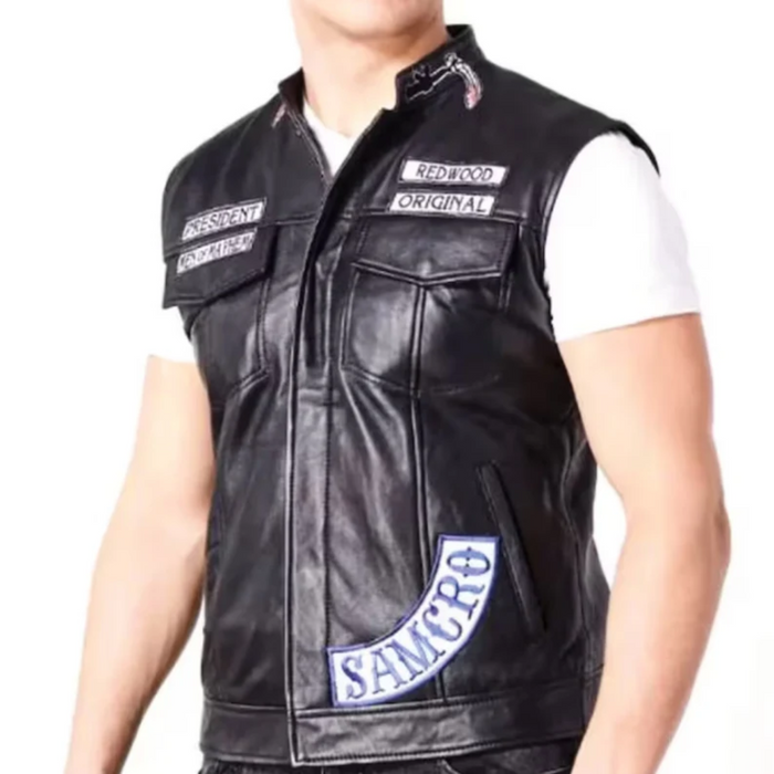 Son of Anarchy Leather Vest for Men Authentic Motorcycle Apparel for Riders High-Quality Motorcycle Gear