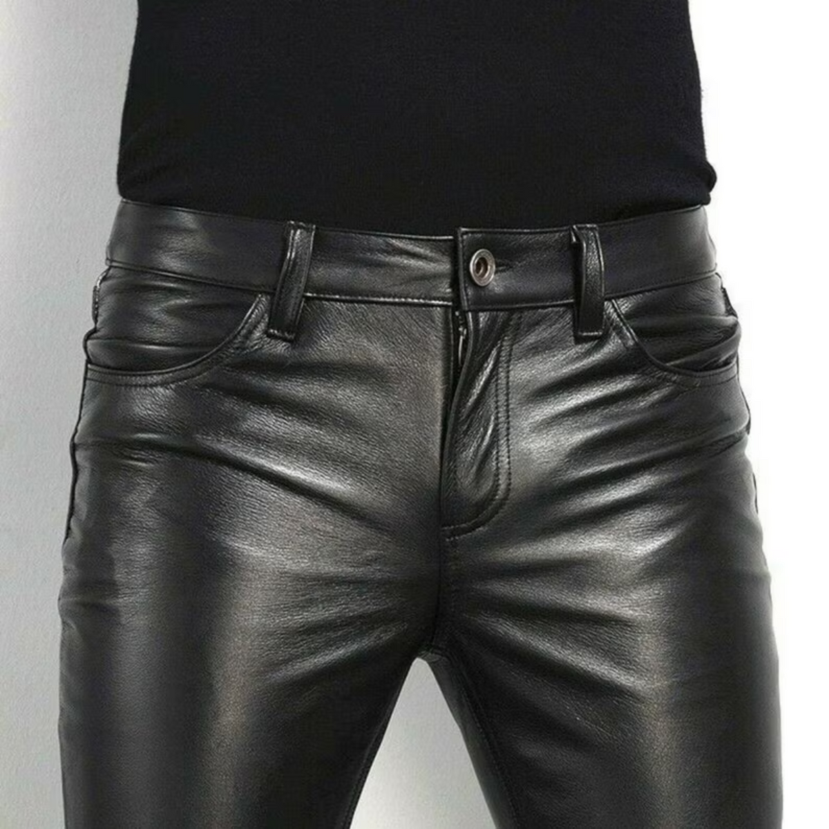 Men's Genuine Sheep Leather Party Pants Slim Fit Leather Pants Classic –  1XpressionS