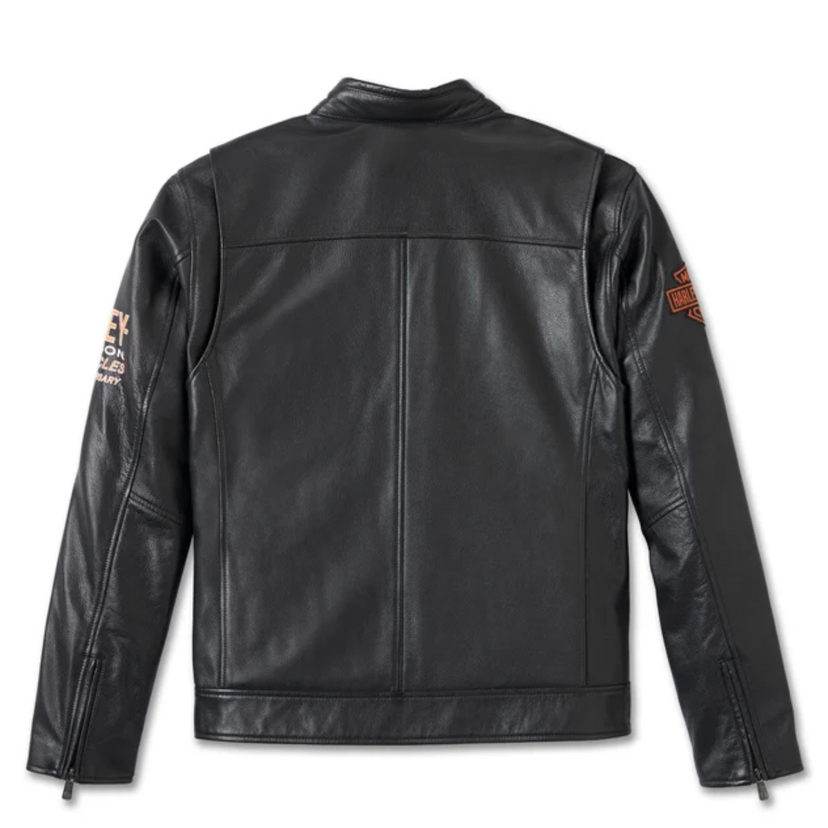 Chaqueta de cuero del 120 aniversario de los hombres Harley Davidson, chaqueta de cuero negro de la motocicleta, chaqueta vintage de aspecto clásico hecha a mano, regalo para los hombres