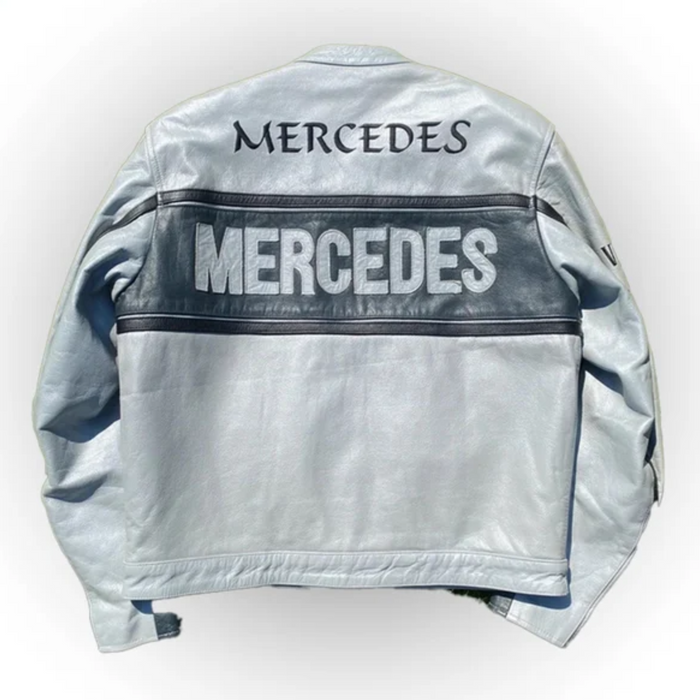 Men's Mercedes Grey Leather Jacket: Sleek Style for Sophisticated Gentlemen