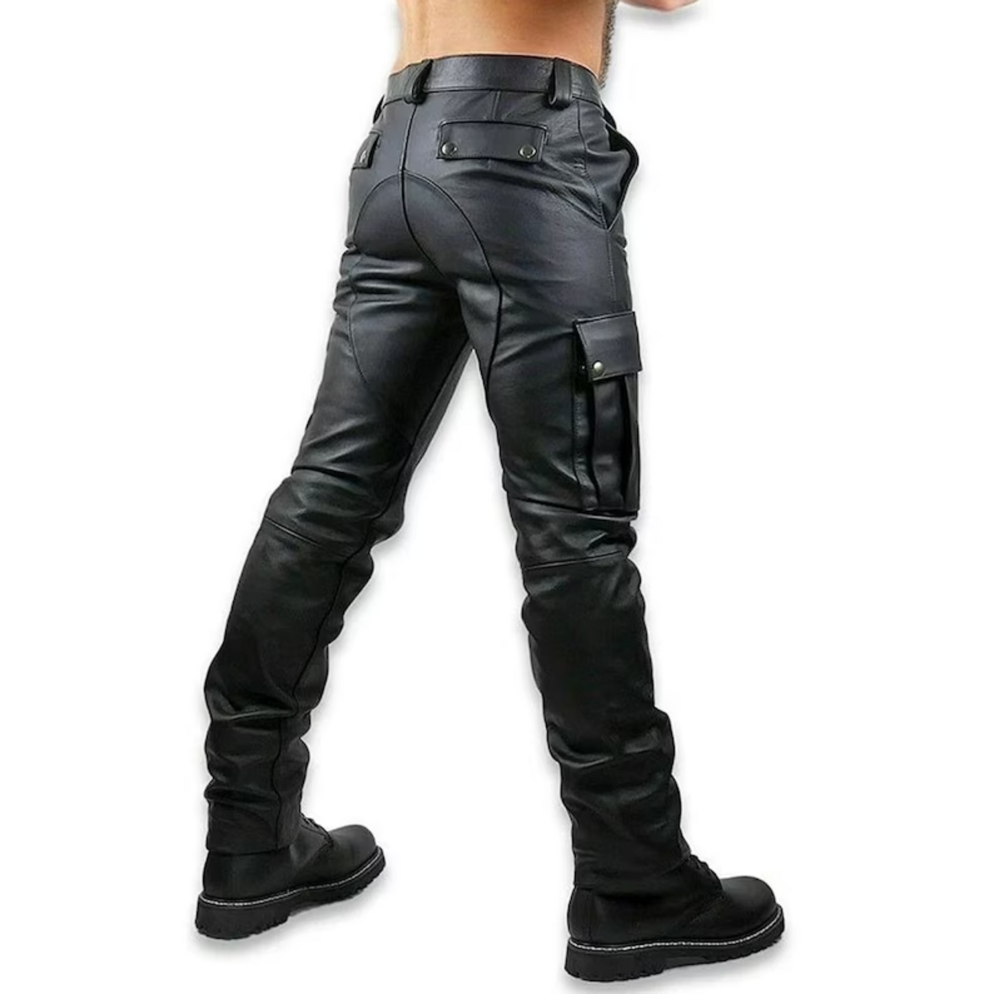 Men's Cargo Pants | Original Leather Pants | Men's Party Pants | Casual Wear Leather Pants | Leather trouser for boys | Biker Pants Handmade Pants Real Black Leather Pant Gift for Bikers Gift for Mens Bike Racers Pant Cargo Classic Look Pant