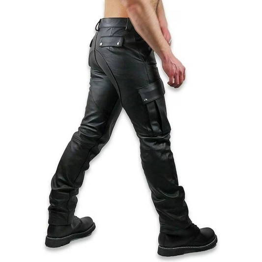 Men's Cargo Pants | Original Leather Pants | Men's Party Pants | Casual Wear Leather Pants | Leather trouser for boys | Biker Pants Handmade Pants Real Black Leather Pant Gift for Bikers Gift for Mens Bike Racers Pant Cargo Classic Look Pant