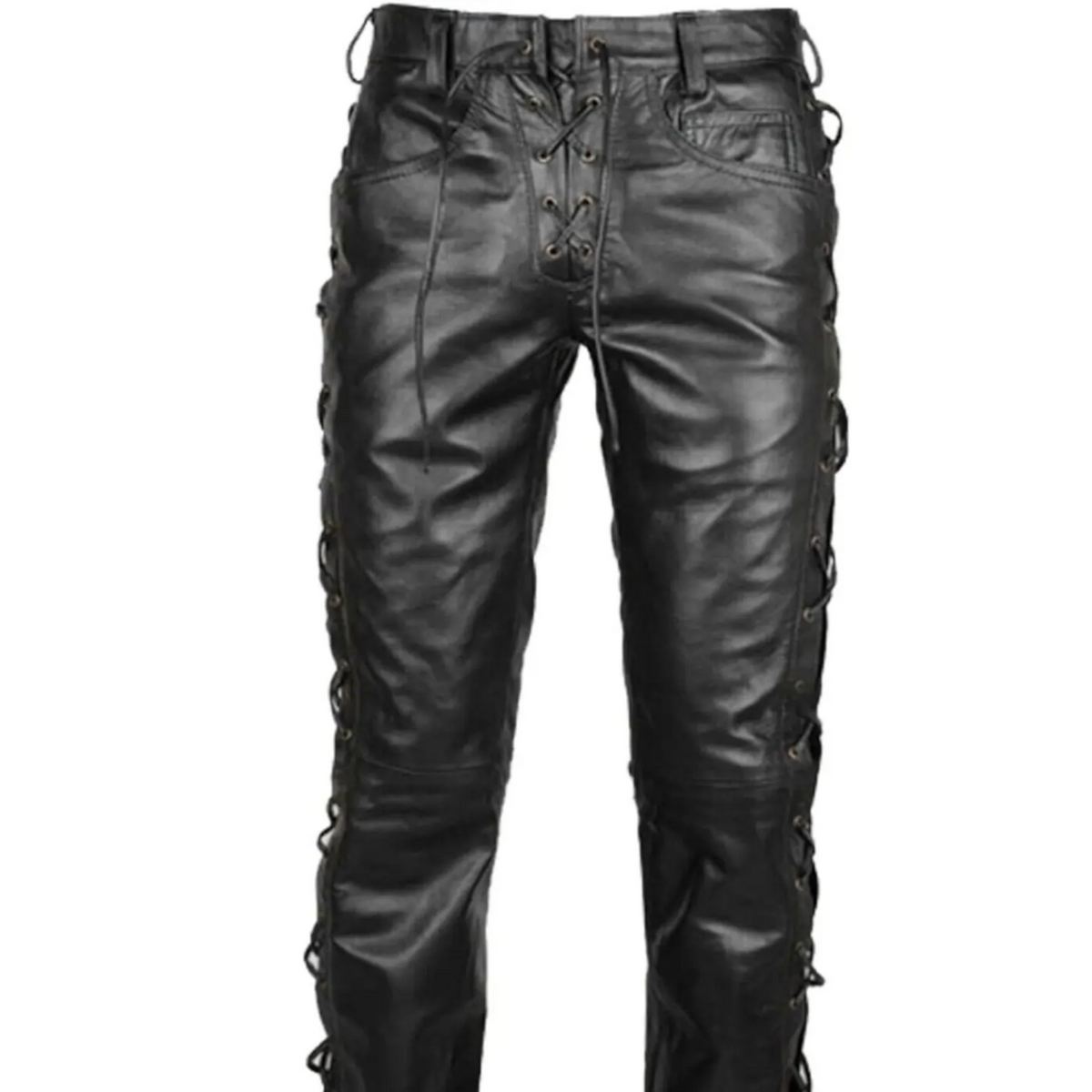 Leather 2025 front jeans