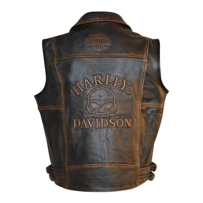 Harley Davidson Men's Motorcycle Leather Vest - The Ultimate Father's Day Gift for Him