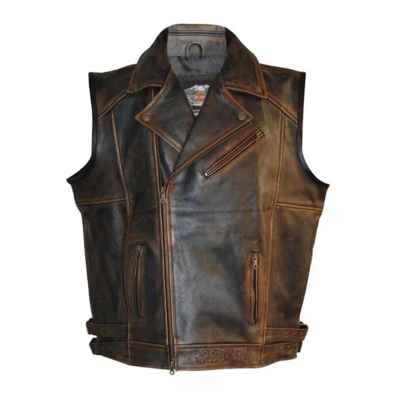 Harley Davidson Men's Motorcycle Leather Vest - The Ultimate Father's Day Gift for Him