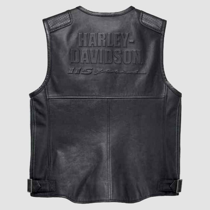 Harley Davidson Men's Leather Vest Bike Lovers HD Vest Black Leather Vest