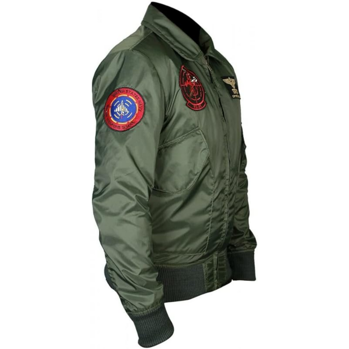 Top Gun Inspired Men's Bomber Jacket: Captain Pete Mitchell Flight Aviator Pilot Style