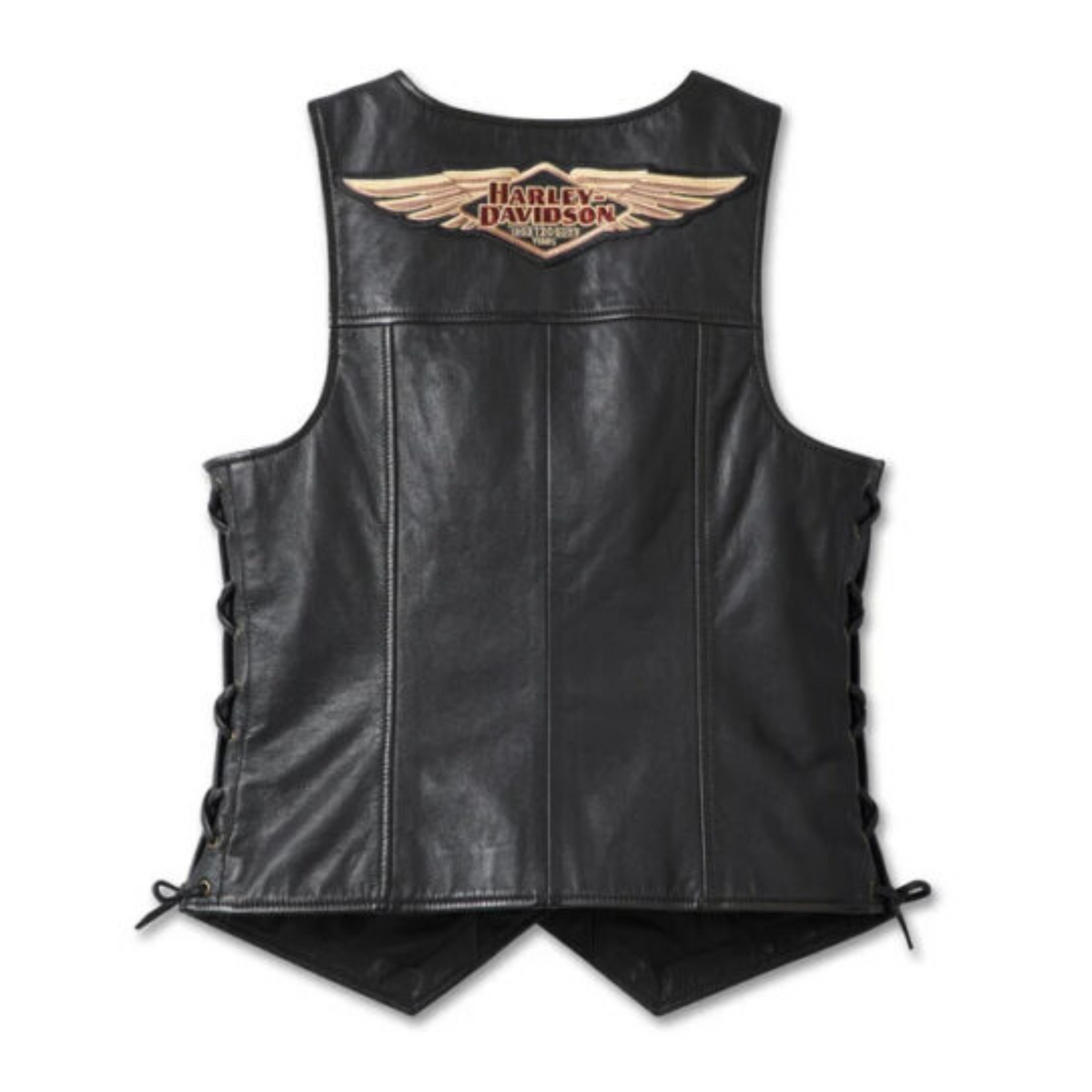 Women’s 120th Anniversary Laced Side Leather Vest Commemorative Motorcycle Apparel