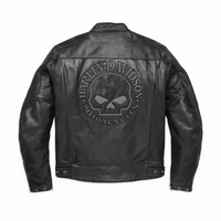 "Men's Harley Davidson Cowhide Motorcycle Leather Jacket: HD Blouson CUIR
