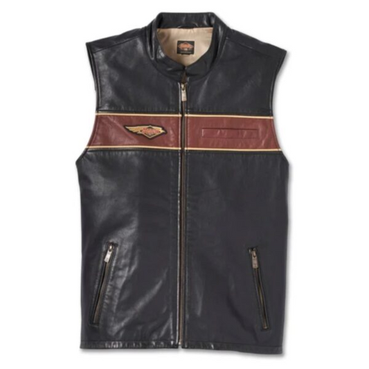 Men’s 120th Anniversary Leather Vest Fully Handmade HD Vest