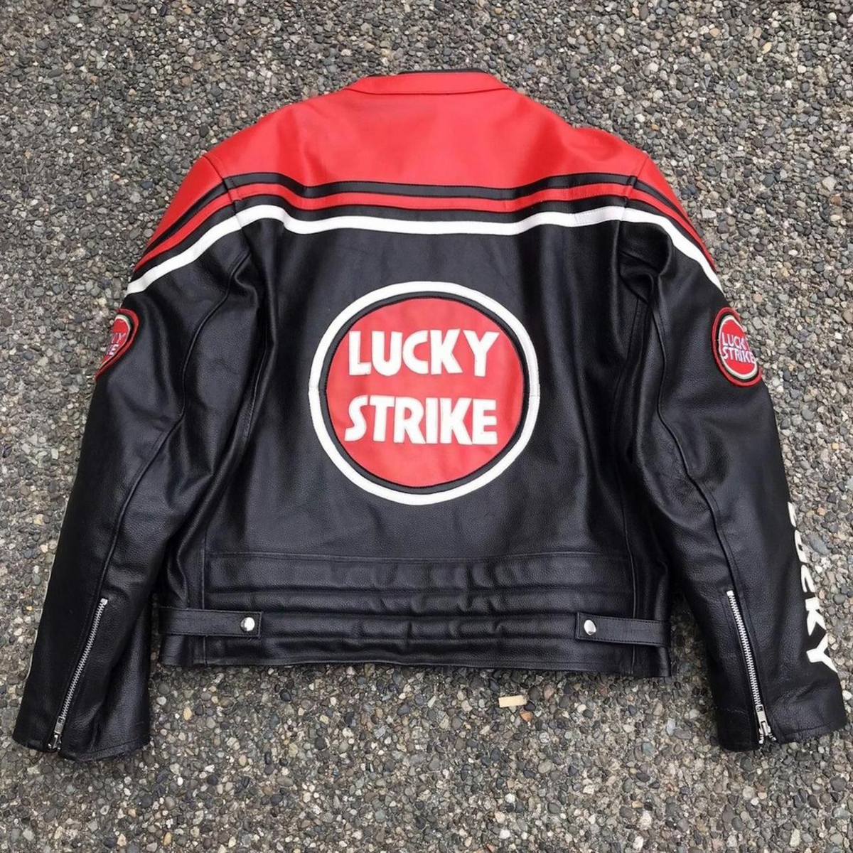 New Lucky Strike Men's Motorcycle Racing Jacket: Fully Handmade