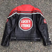 New Lucky Strike Men's Motorcycle Racing Jacket: Fully Handmade