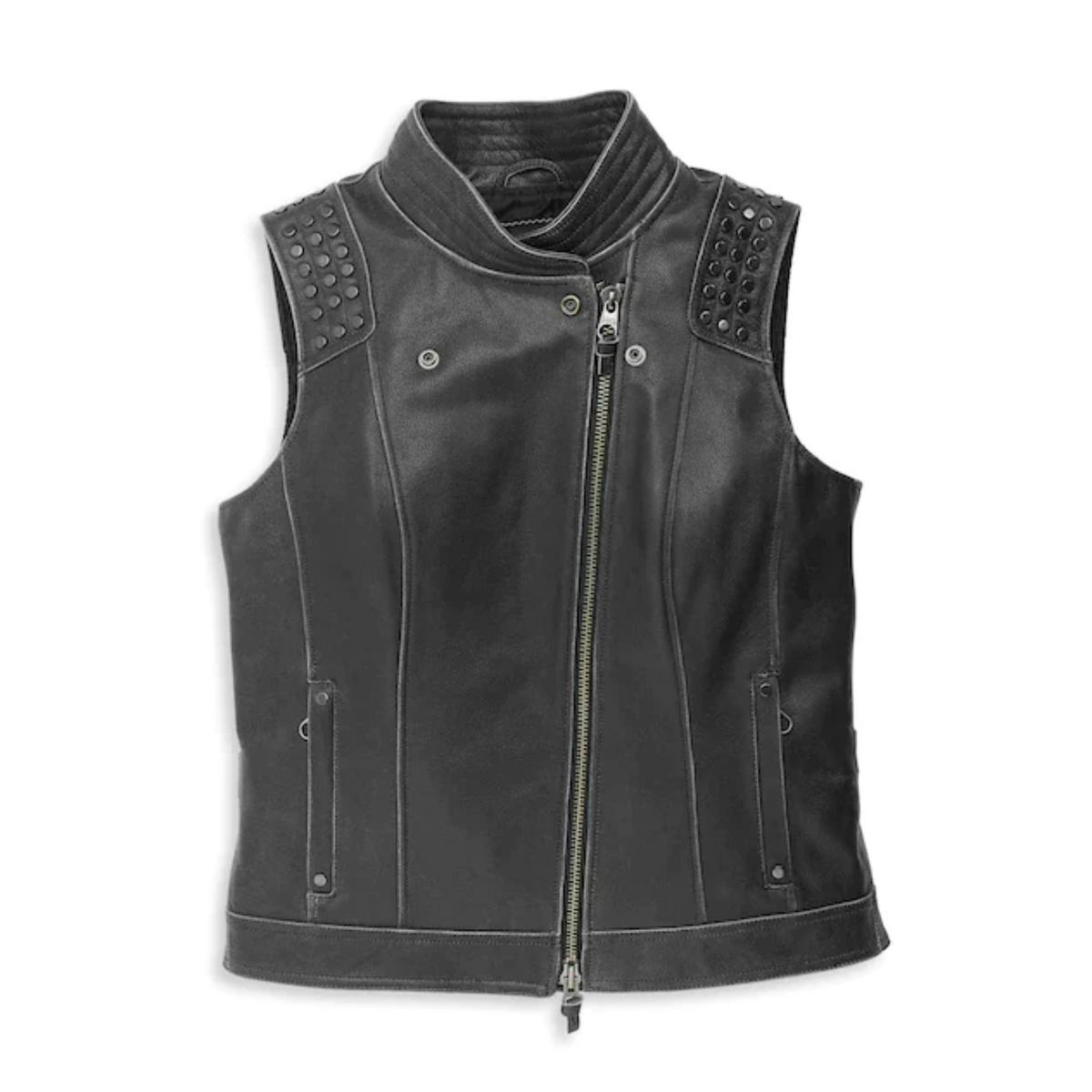 Harley Davidson Women’s Electra Studded Leather Vest Iconic Motorcycle Apparel Iconic Motorcycle Fashion Statement