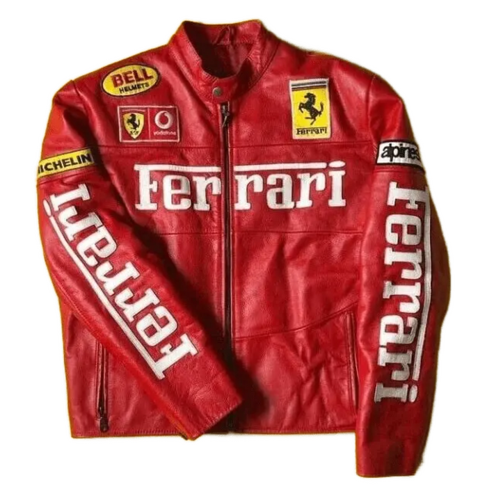 Ferrari Racing Jacket, Racing Jacket, Biker Jacket, Rider Jacket, Motorcycle Jacket, Motorbike Jacket, Hand Made Jacket, Biker Lover Jacket, 