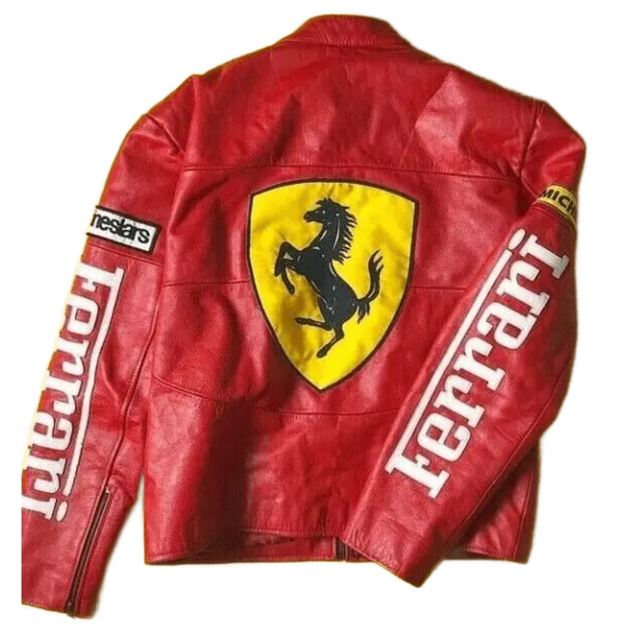 Ferrari Racing Jacket, Racing Jacket, Biker Jacket, Rider Jacket, Motorcycle Jacket, Motorbike Jacket, Hand Made Jacket, Biker Lover Jacket, 