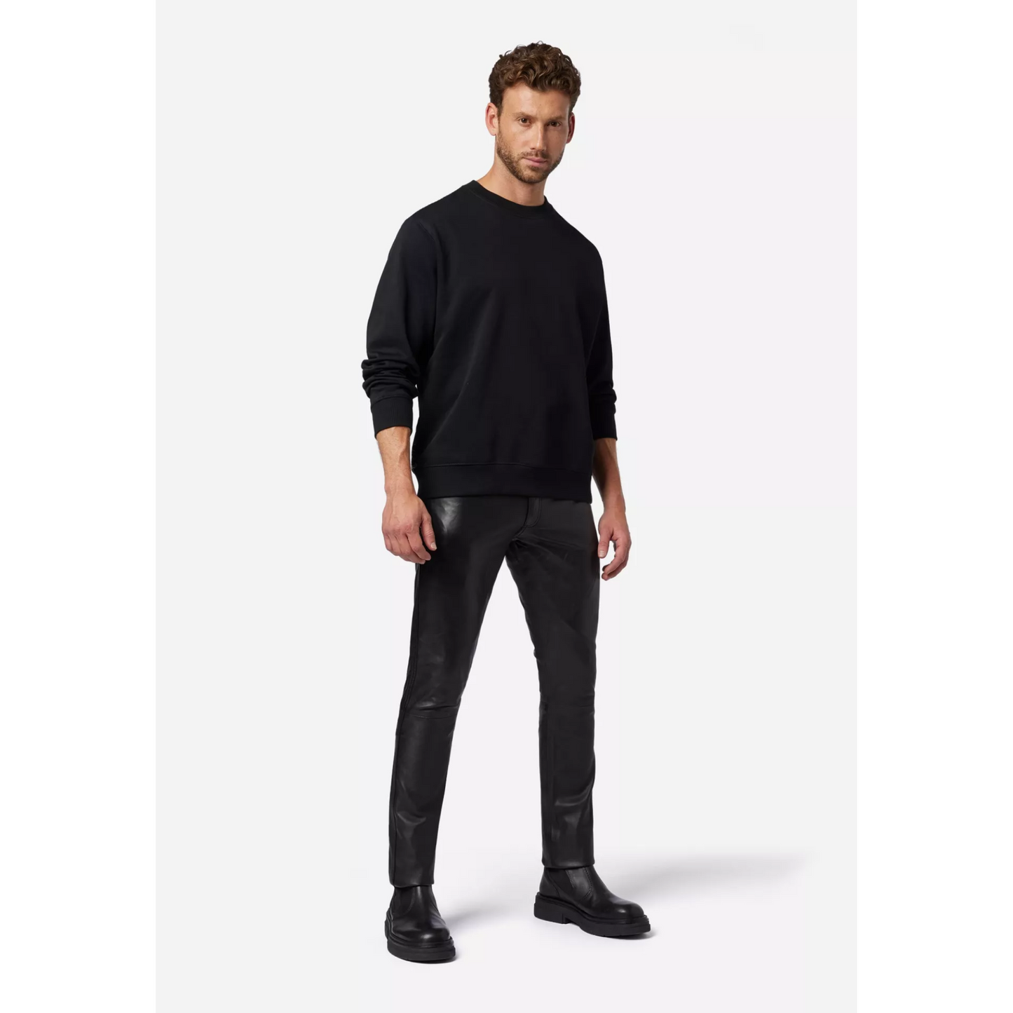 Herren-Lederhose in schmaler Passform – eleganter Klassiker. Radsport-Hose aus echtem Schaffell-Leder, vollständig handgefertigte Hose, schwarze Lederhose, Geschenk für Biker, Geschenk für Herren, Motorrad-Lederhose, Motorradbekleidung