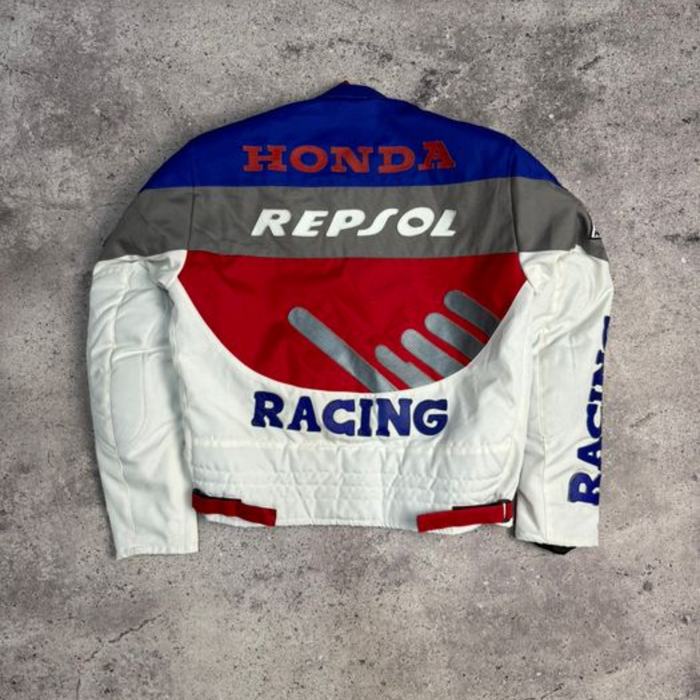 Vintage Honda Bike Racers Jacket: Genuine Leather Racing Style Streetwear Y2