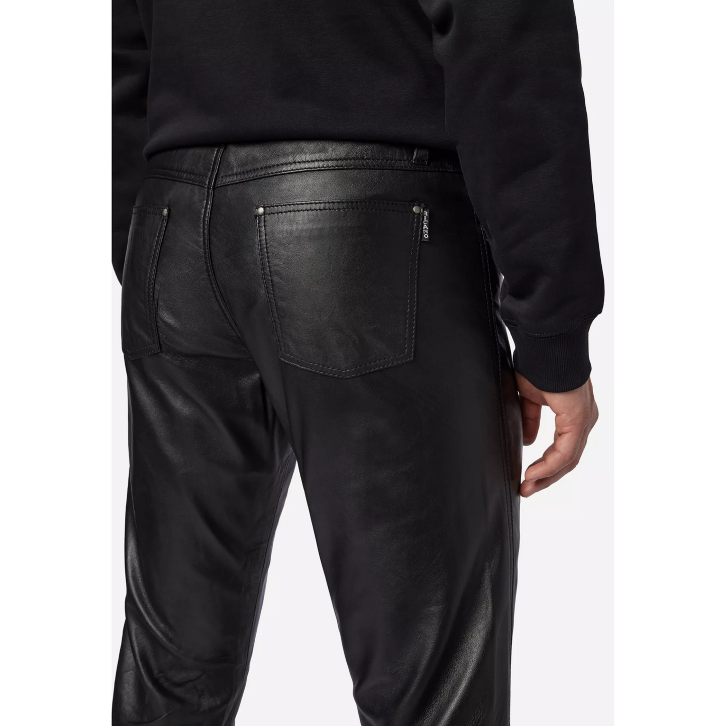 Herren-Lederhose in schmaler Passform – eleganter Klassiker. Radsport-Hose aus echtem Schaffell-Leder, vollständig handgefertigte Hose, schwarze Lederhose, Geschenk für Biker, Geschenk für Herren, Motorrad-Lederhose, Motorradbekleidung