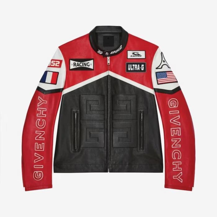 Givenchy Racing Red and Black Leather Jacket: Biker's Fashion Statement