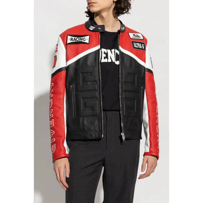 Givenchy Racing Red and Black Leather Jacket: Biker's Fashion Statement