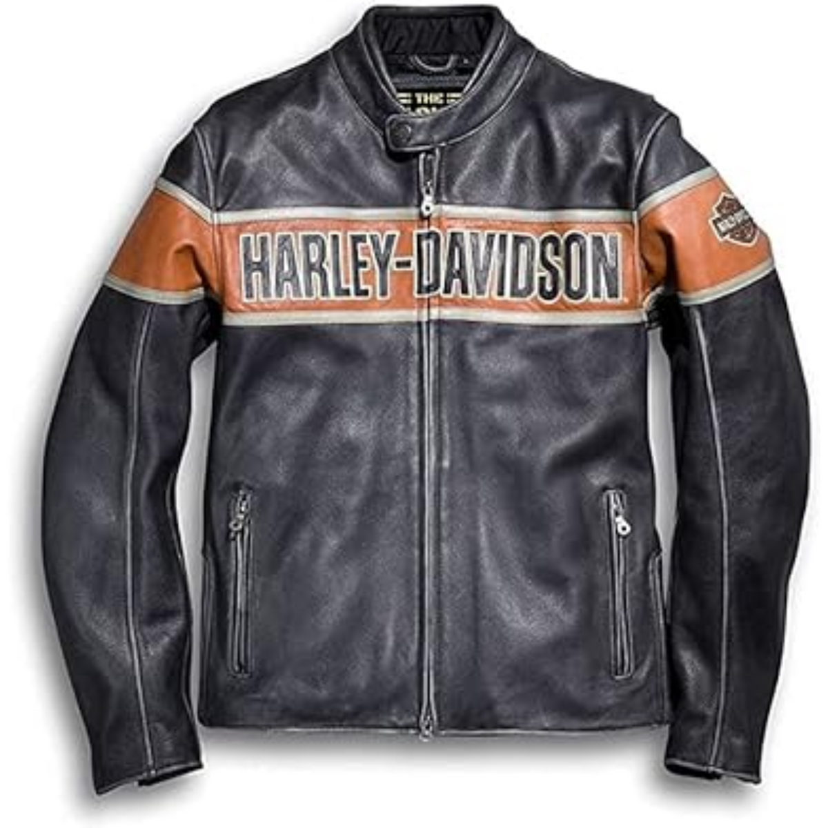 Men’s American Black Motorcycle Victory Lane Biker Leather Jacket: Classic Bikers' Choice