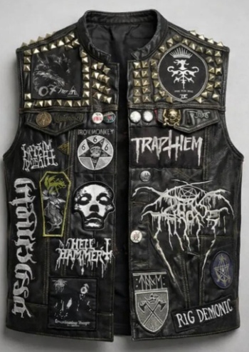 Punk Fashion Statement PieceCustom Heavy Metal Battle Vest: Curated Patch Layout