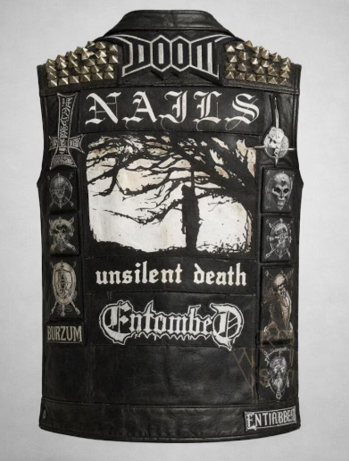Punk Fashion Statement PieceCustom Heavy Metal Battle Vest: Curated Patch Layout