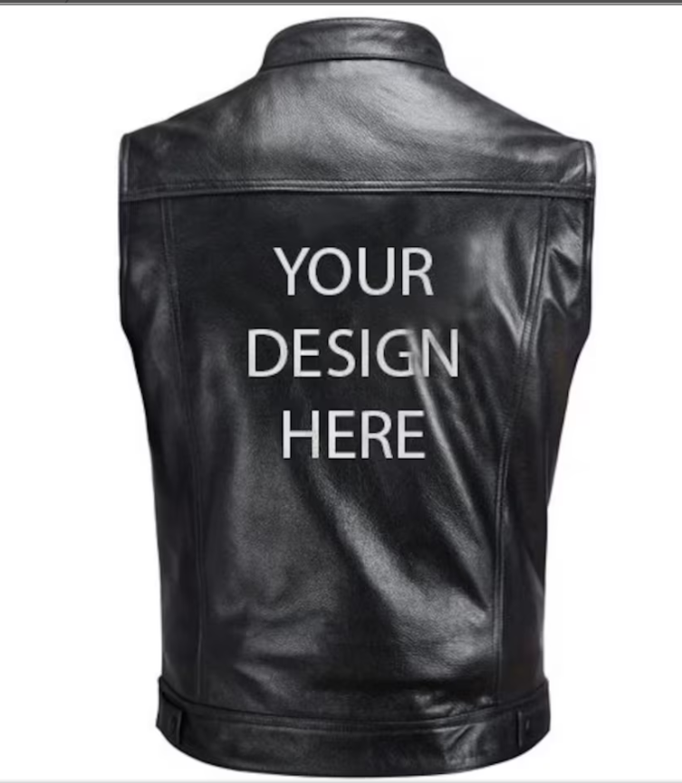 Custom Embroidery Biker Leather Vest: Personalized Motorcycle Club Style