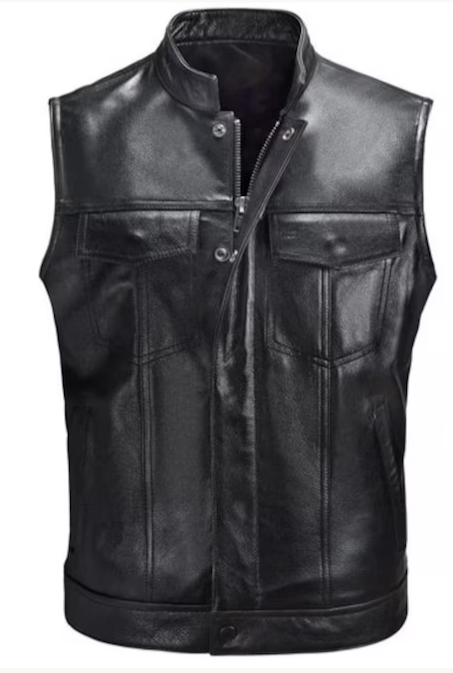 Custom Embroidery Biker Leather Vest: Personalized Motorcycle Club Style
