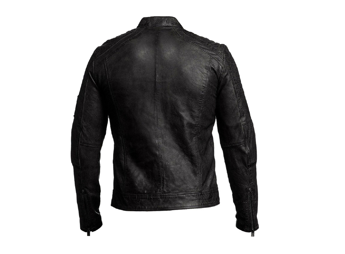 Café Racer Men's Leather Jacket Motorcycle Biker Genuine Cow Skin Soft Leather
