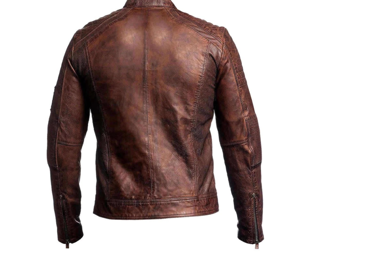 Café Racer Men's Leather Jacket Motorcycle Biker Genuine Cow Skin Soft Leather