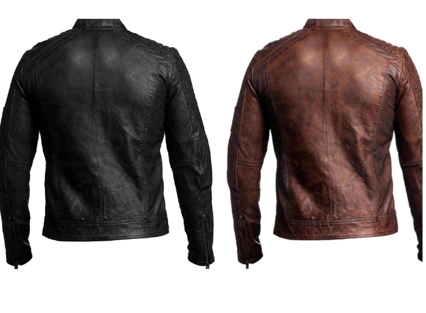 Café Racer Men's Leather Jacket Motorcycle Biker Genuine Cow Skin Soft Leather