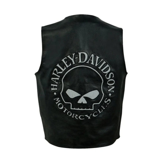 Chaleco de cuero harley davidson para hombre