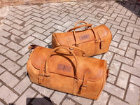 Men's Real Cow Leather Travel Bag, Full Grain Leather Duffel Bag for Men