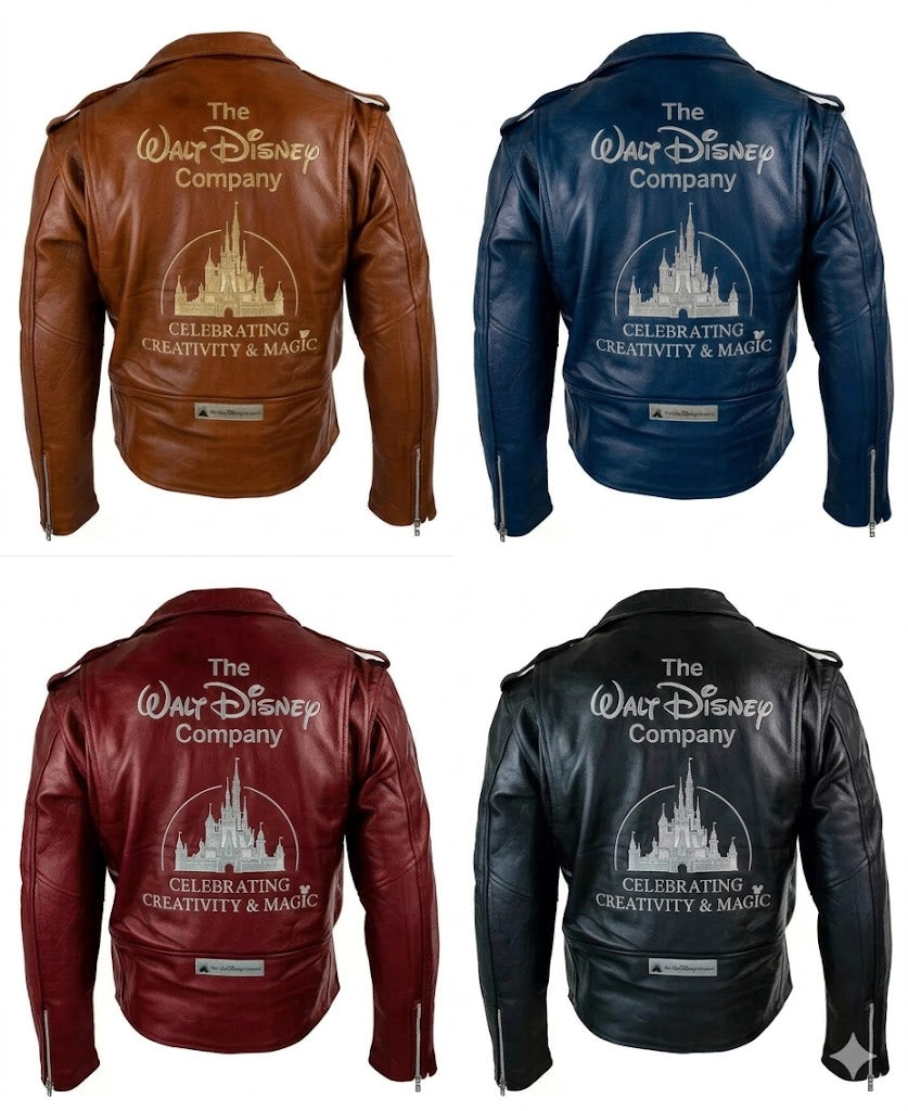 Official Disney Heritage Collection: Genuine Leather Biker Jacket GIFT FOR MENS
