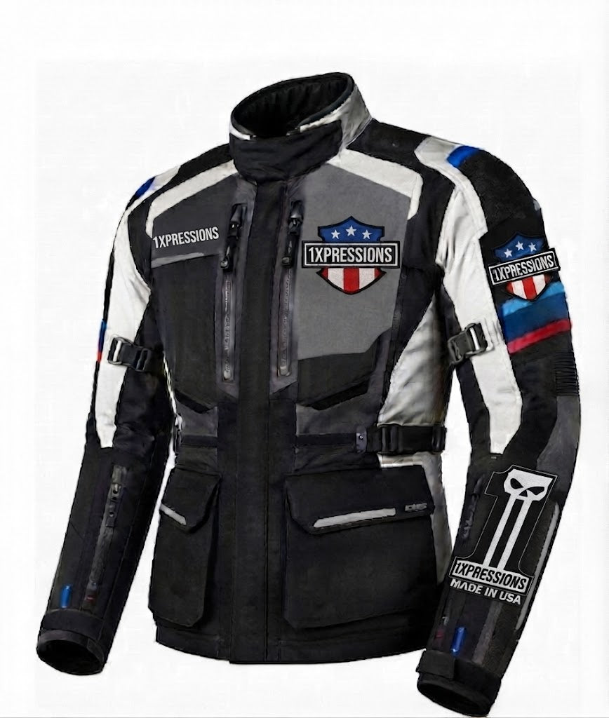1XPRESSIONS All-Weather Men’s Adventure Touring Motorcycle Jacket – Made in USA