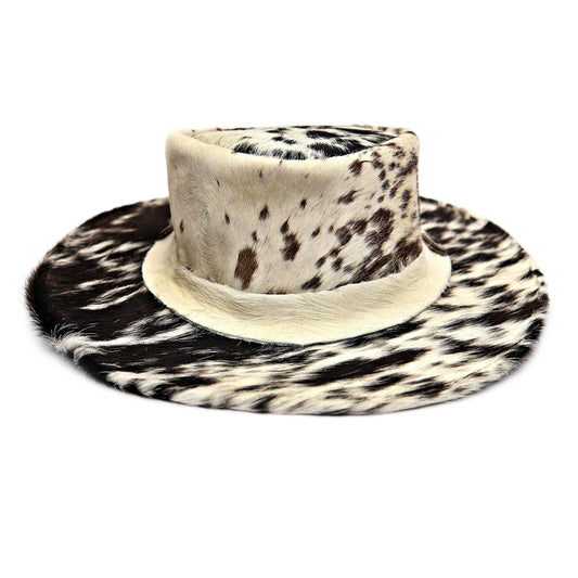 Cowhide Print Flat Brim Hat