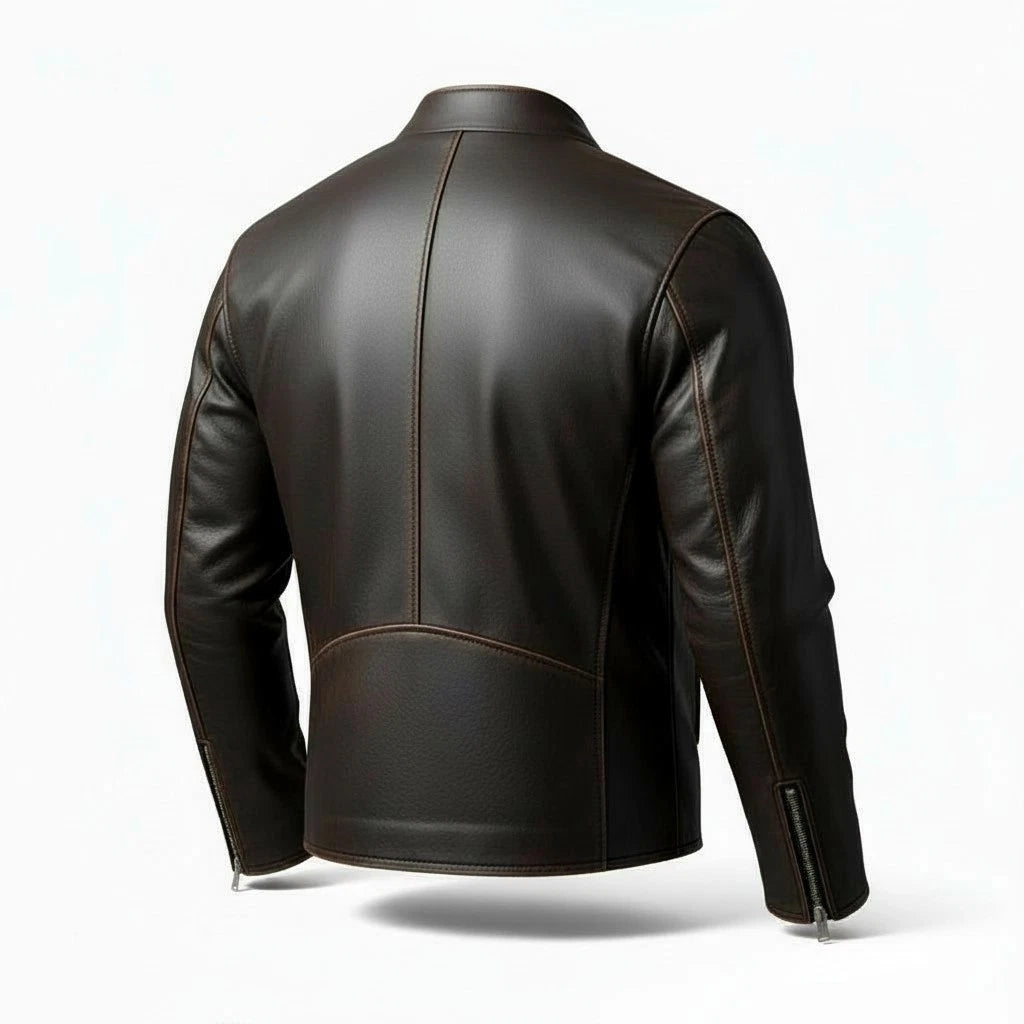 Cafe Racer Men's Leather Jacket Motorcycle Biker Distressed Cow hide Leather