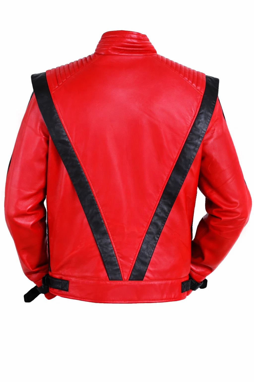 Michael Jackson Inspired Thriller Style Red Leather Jacket Men Biker Costume