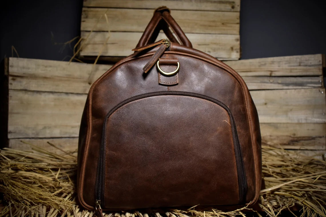 Leather Duffle Bag Men, Weekender Bag with Shoe Compartment, Genuine Leather Travel Bag, Overnight Bag, Carry On Luggage