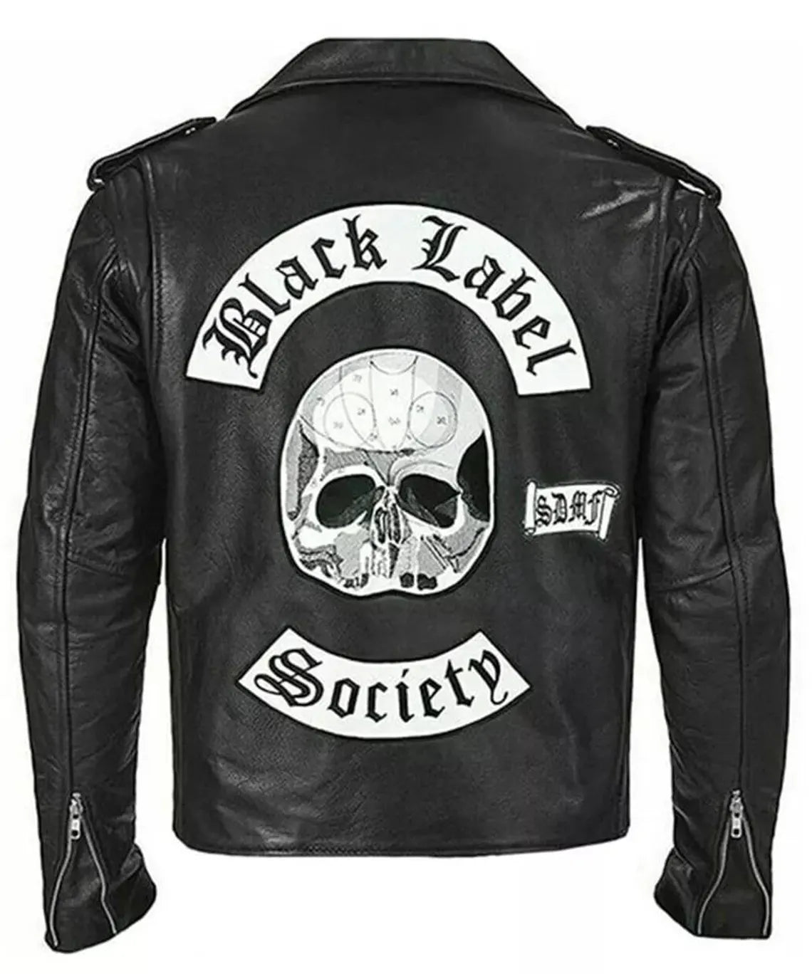 BLS Zakk Wylde Label Society Men's Motorcycle Halloween Genuine Leather Jacket