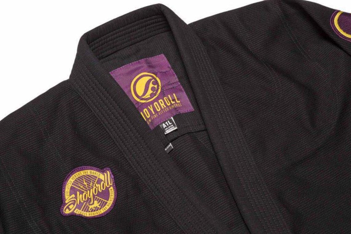 BLACK SHOYOROLL BJJ Gi Competition Approved | Brazilian Jiu Jitsu Kimono | Pearl Weave Lightweight Uniform | Unisex Adult Training Gi