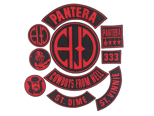 Pantera Patch Set | Embroidered Patches for Club | Heavy Metal Patches - Personalized Gift for Men