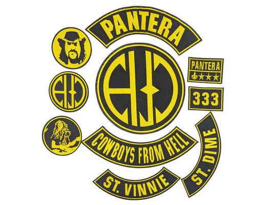 Pantera Patch Set | Embroidered Patches for Club | Heavy Metal Patches - Personalized Gift for Men